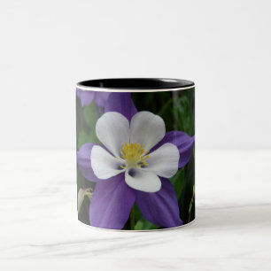 Akelei Lila und Weiße Blume Zweifarbige Tasse