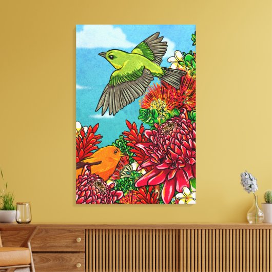 Akepa O' Hawaii 24x36 Grosse Leinwand Print (Insitu (Wohnzimmer))