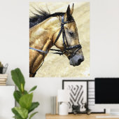 Akhal-Teke Horse Portrait Poster drucken (Heimbüro)