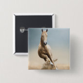 Akhal-Teke-Pferd Button (Vorne & Hinten)
