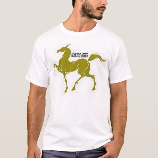 Akhal teke Pferd der Goldkunst Reiter T-Shirt (Vorderseite)