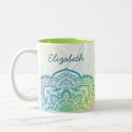 Aki Mandala 11 oz. Personalisierter Becher Zweifarbige Tasse