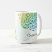 Aki Mandala 15 oz. Personalisierter Becher Kaffeetasse (VorderseiteRechts)