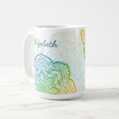 Aki Mandala 15 oz. Personalisierter Becher Kaffeetasse (Vorderseite Links)
