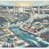 Akiak Alaska 3 Inch Vinyl Sticker (Vorderseite)