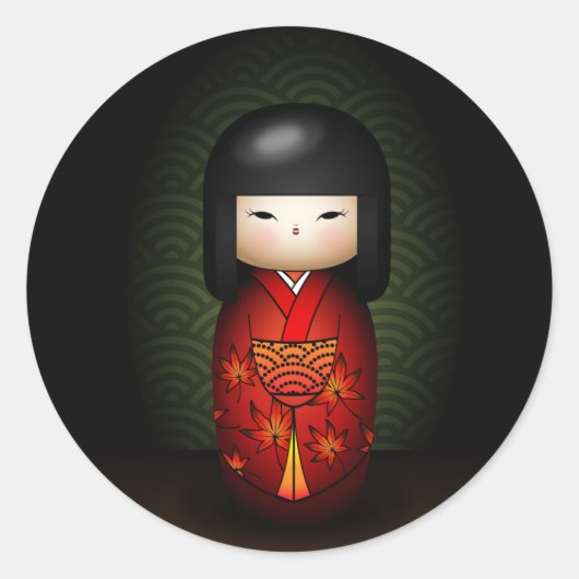 Akiko Runder Aufkleber (Vorderseite)