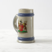 Akins Clan-Wappen u. Wappen Keramik Stein Bierglas (Vorderseite Links)