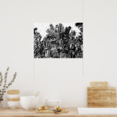 Akira Cyberpunk Stadt Explosion Manga Streifen Poster (Küche)