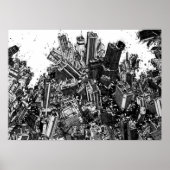 Akira Cyberpunk Stadt Explosion Manga Streifen Poster (Vorne)