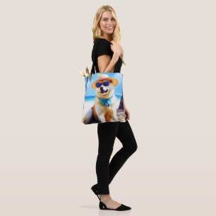 Akita am Strand, Sommergeschenk für Hunde Liebhabe Tasche