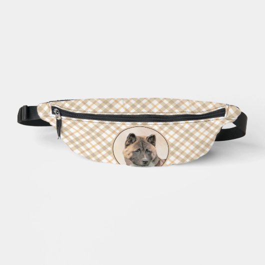 Akita American Japanese Inu Sable Painting Art Bauchtasche (Vorderseite)