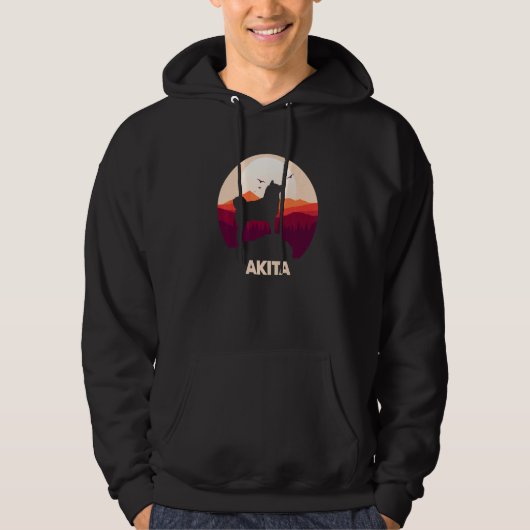 Akita and Moon Halloween 1 Hoodie (Vorderseite)