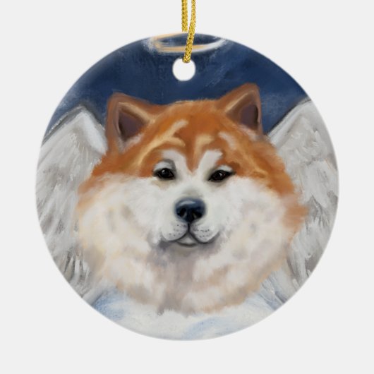 Akita Angel Keramik Ornament (Vorne)