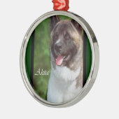 Akita Art Silbernes Ornament (Links)