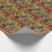 Akita Autumn Harvest Erntedank Dog Geschenkpapier (Ecke)