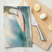 Akita Beach Surfgrafieren Geschirrtuch (Viertel Falte)