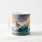 Akita Beach Surfgrafieren Kaffeetasse (Vorderseite Links)
