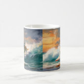 Akita Beach Surfgrafieren Kaffeetasse (Mittel)