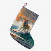 Akita Beach Surfgrafieren Kleiner Weihnachtsstrumpf (Vorderansicht (hängend))
