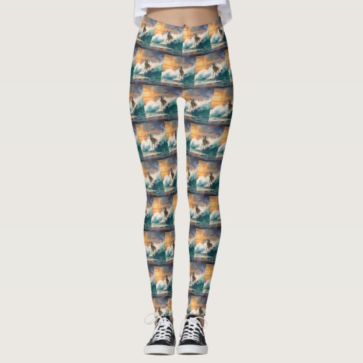 Akita Beach Surfgrafieren Leggings (Vorderseite)