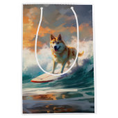 Akita Beach Surfgrafieren Mittlere Geschenktüte (Vorderseite)