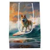 Akita Beach Surfgrafieren Mittlere Geschenktüte (Rückseite)