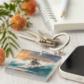 Akita Beach Surfgrafieren Schlüsselanhänger (Vorderseite rechts)