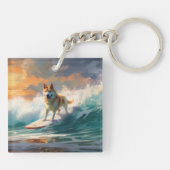 Akita Beach Surfgrafieren Schlüsselanhänger (Rückseite)