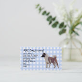 Akita-Blau-Gingham Visitenkarte (Stehend Vorderseite)