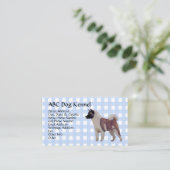 Akita-Blau-Gingham Visitenkarte (Stehend Vorderseite)