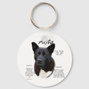 Akita (blk) Geschichtsdesign Schlüsselanhänger
