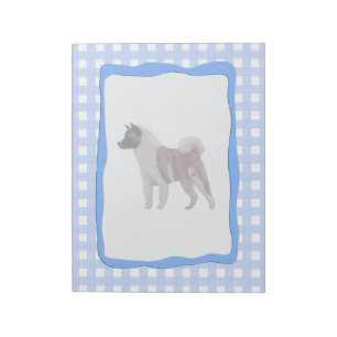 Akita Blue Gingham Notizblock