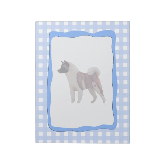 Akita Blue Gingham Notizblock (Rotiert)
