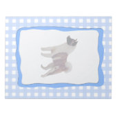 Akita Blue Gingham Notizblock (Vorderseite)
