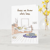 Akita Bossy Dog - Funny Boss's Day Card Karte (Gelbe Blume)