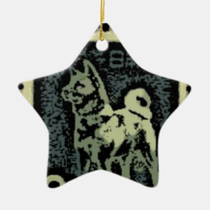 Akita-Briefmarke Keramikornament