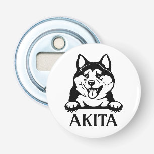 Akita Button Flaschenöffner mit Magnet, Dog-Taste