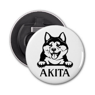 Akita Button Flaschenöffner mit Magnet, Dog-Taste