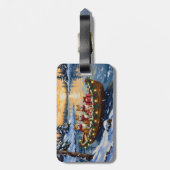 Akita Christmas Boat Holiday Gepäckanhänger (Rückseite vertikal)