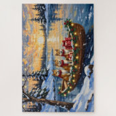Akita Christmas Boat Holiday Puzzle (Vertikal)