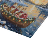 Akita Christmas Boat Holiday Schneidebrett (Ecke)