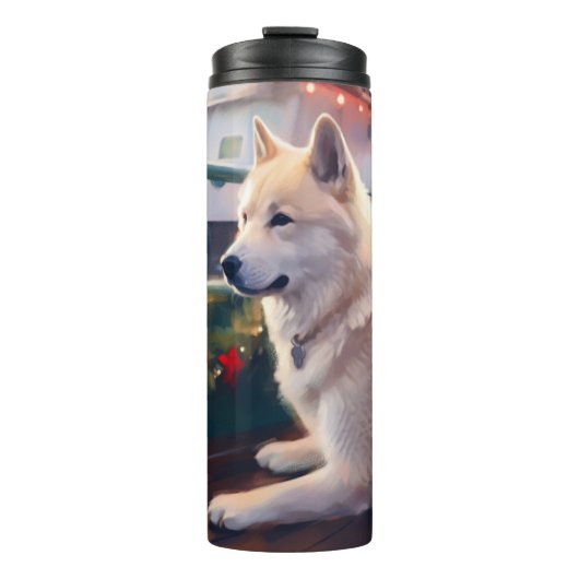 Akita Christmas Cruise: Pawsome Holiday Delight Thermosbecher (Vorderseite)