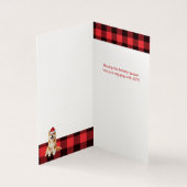 Akita Christmas Dog with Holiday Red Buffalo Plaid (Innenseite)