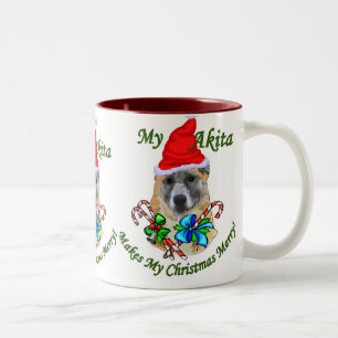 Akita Christmas Geschenke Zweifarbige Tasse