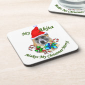 Akita Christmas Getränkeuntersetzer (Linke Seite)