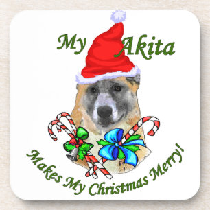 Akita Christmas Getränkeuntersetzer