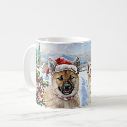 Akita Christmas Kaffeetasse (Vorderseite Links)