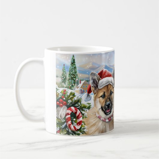 Akita Christmas Kaffeetasse (Links)
