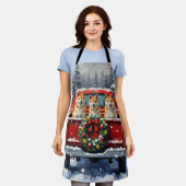Akita Christmas Red Truck Holiday Schürze (Getragen)