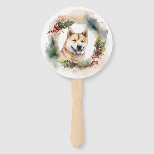Akita Christmas Wreath Festivals Fächer (Vorderseite)